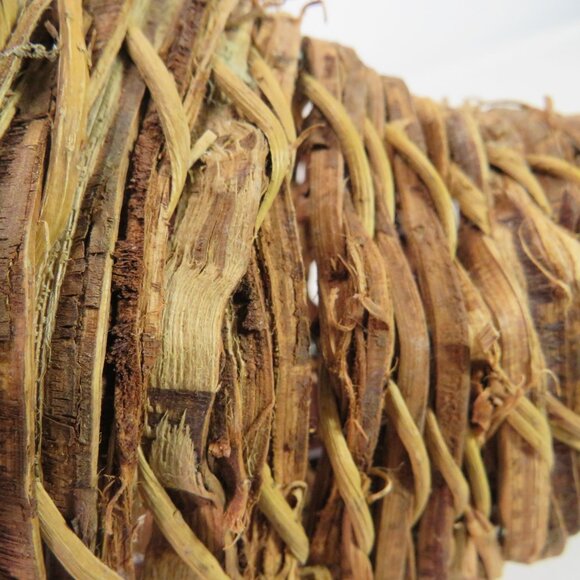 Rustic Cornucopia 8" tall Wicker Basket Natural Colored Woven Rattan Fall - Picture 5 of 13